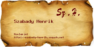 Szabady Henrik névjegykártya
